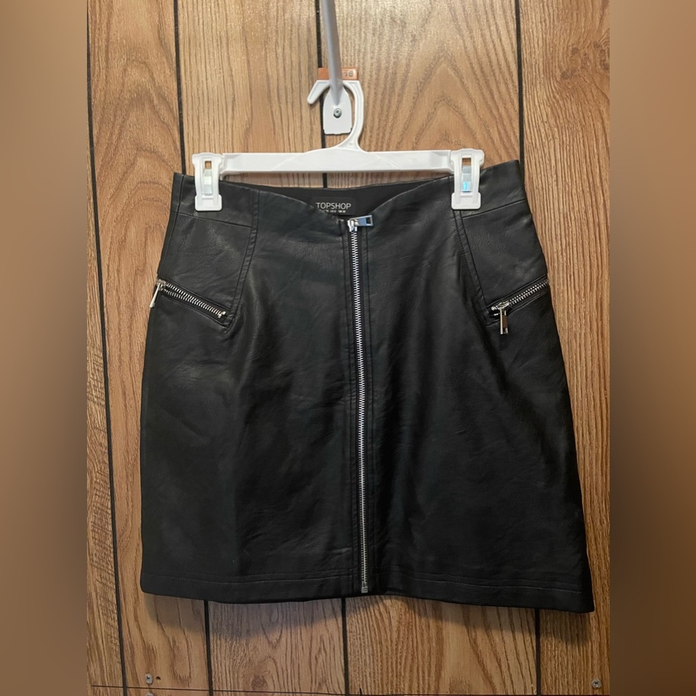 TOPSHOP Leather Skirt